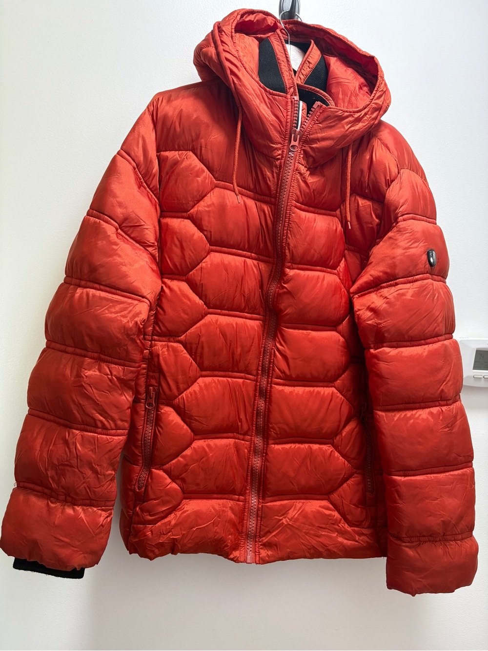 Point Zero Orange Puffer Jacket with Hood | L | weather performance winter